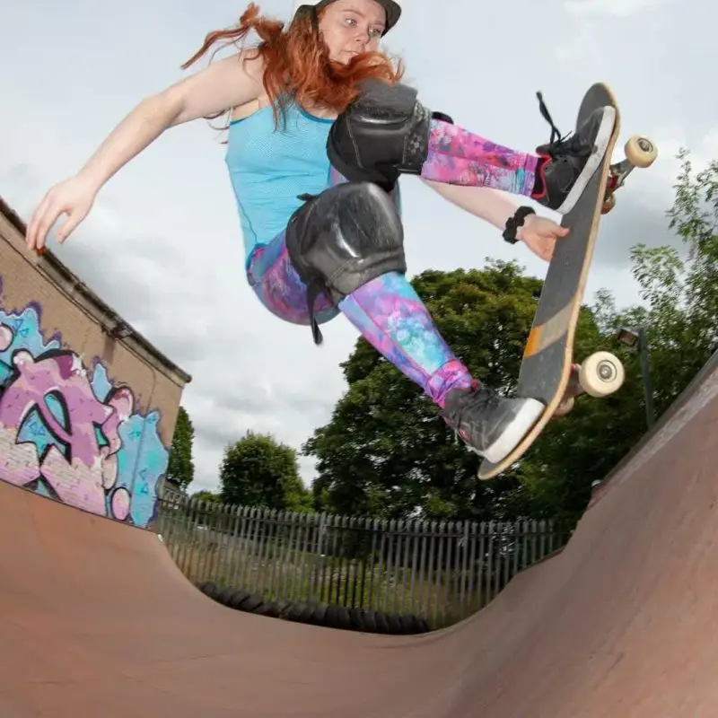 Rebecca Skating a Vert Ramp